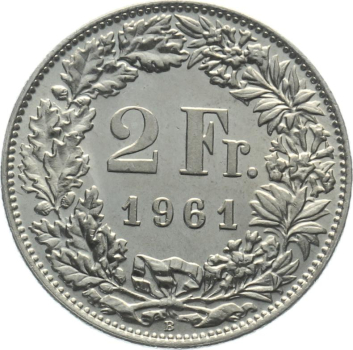 2 Franken 1961 B - fast stempelglanz